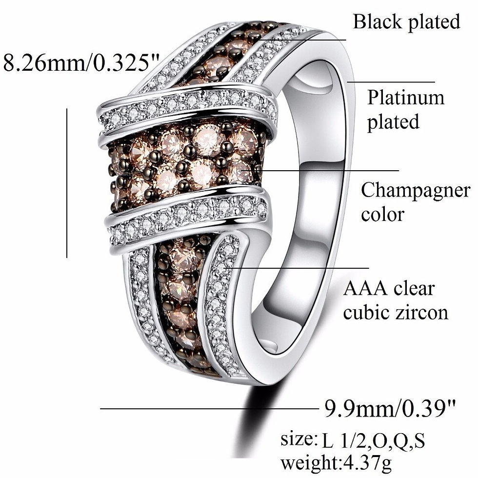 Thumbnail: Uloveido Wedding Rings for Women Engagement Jewlery Stone Champagne
