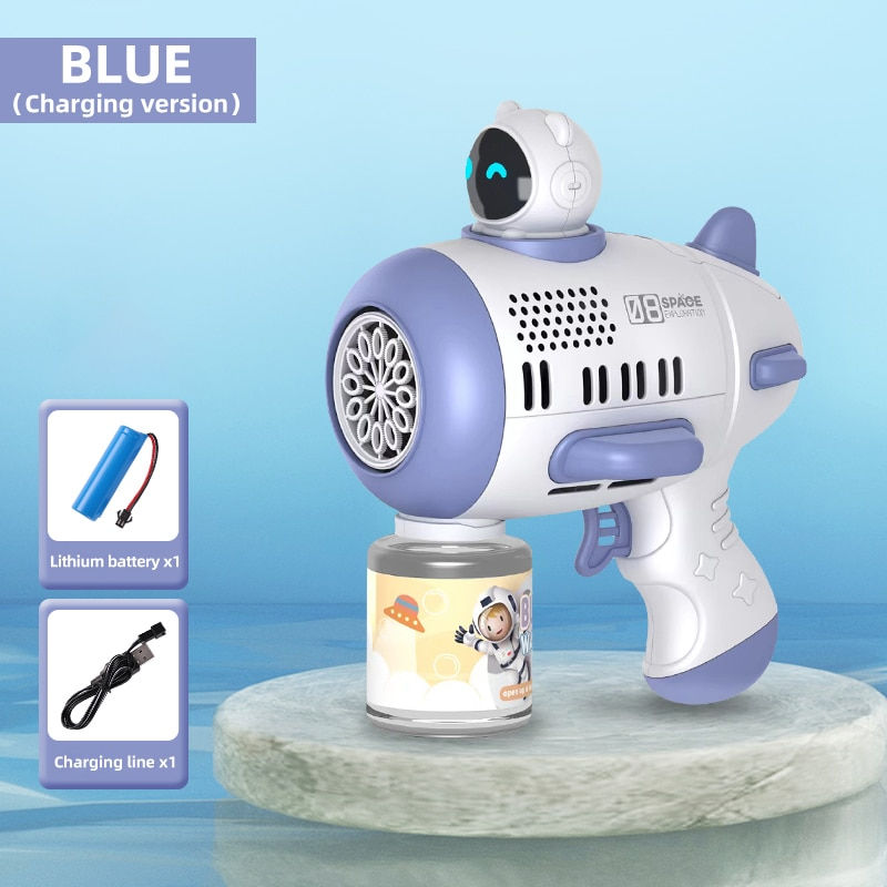 Miniatura: Bubble Machine Rocket  Fully Automatic 12 Holes Shape  Spaceman Blower With Lig