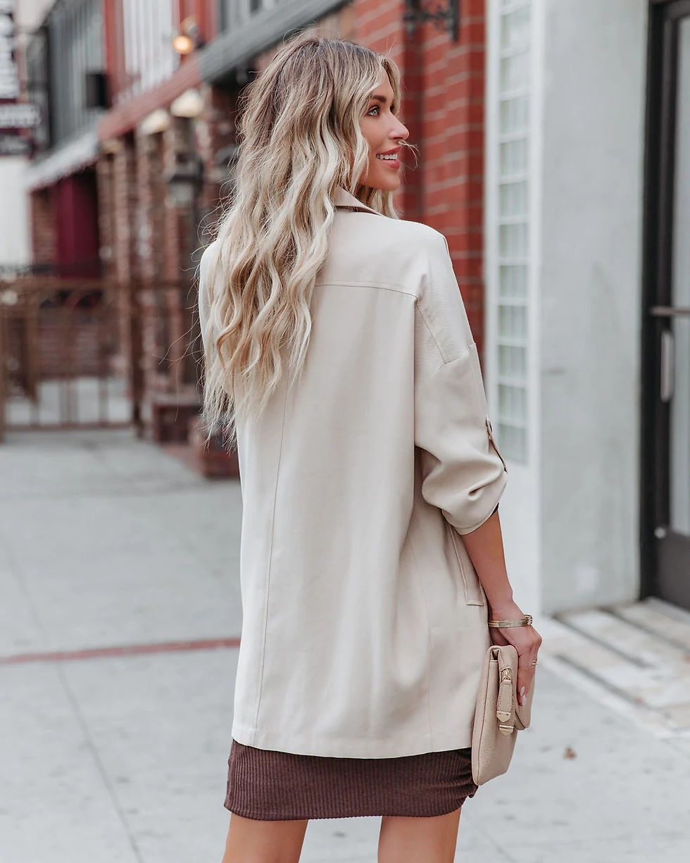 Thumbnail: Medium Long Loose Casual Long Sleeve Trench Coat