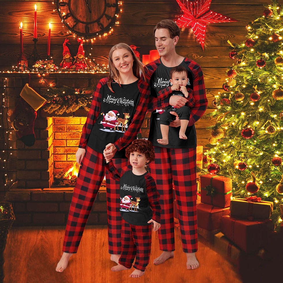Miniaturbild: Cartoon Christmas Family Matching Clothing Set Boys Girls Full Sleeve Xmas