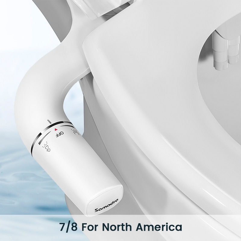 Thumbnail: SAMODRA Bidet Attachment Ultra-Slim Toilet Seat Attachment Dual Nozzle Bidet Ad