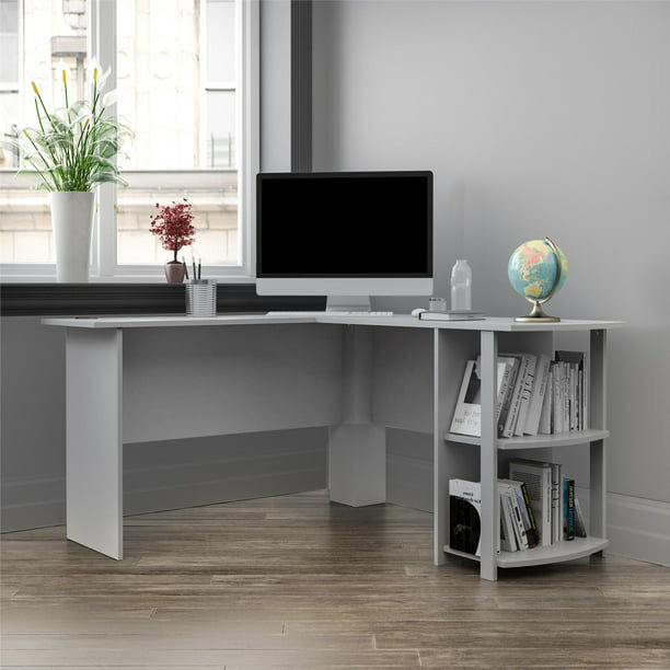 Thumbnail: Ameriwood Home Dominic L Desk with Bookshelves, Espresso desk  laptop table  fu
