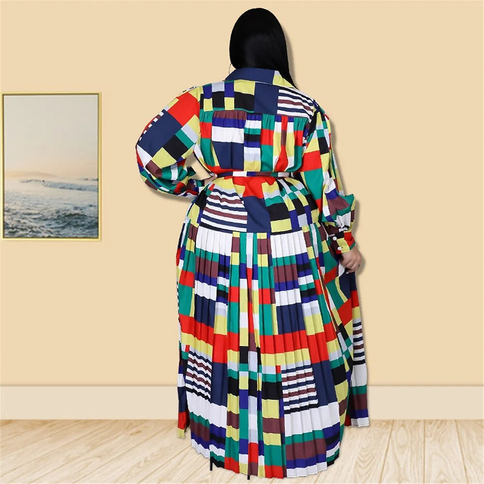 Thumbnail: New Plus Size Dresses for Women 5XL Elegant Lady with Blet Loose Sexy Black Lon