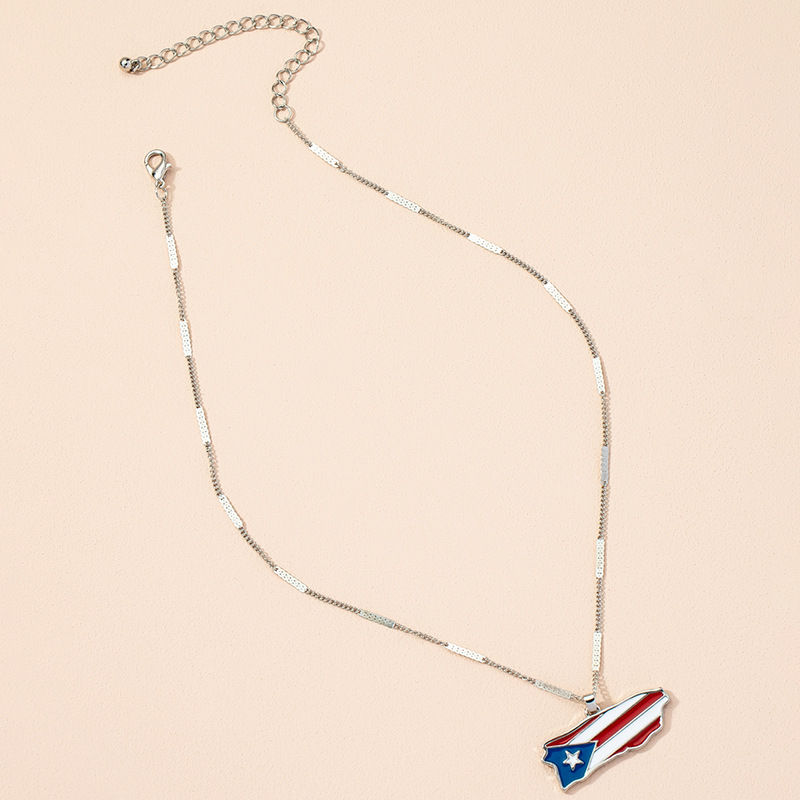 Miniatura: Women's Fashion Flag Pendant Necklace Clavicle Chain