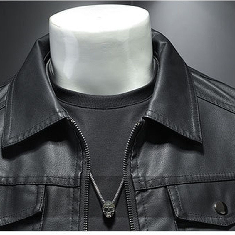 Thumbnail: New Trend Men's Leather Jackets Thick Winter Warm Jacket Slim Fit Cool Motorcyc