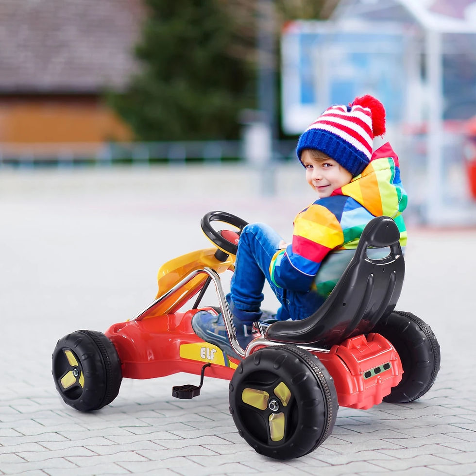 Miniaturebillede: Go Kart Kids Ride On Car Pedal Powered Car 4 Wheel Racer Stealth Christmas Gift