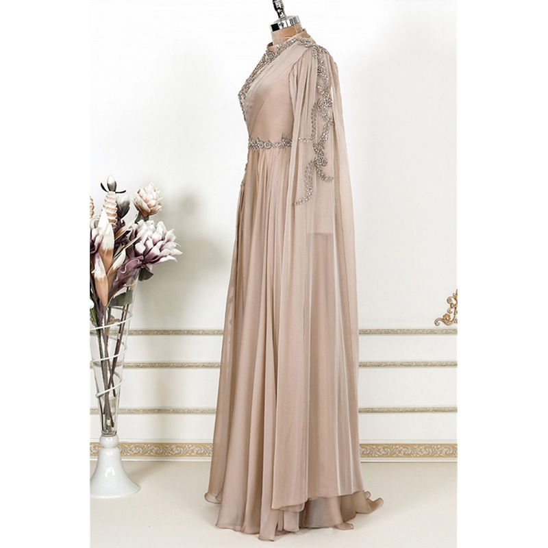 Thumbnail: Champagne Muslim Evening Dress Formal Party