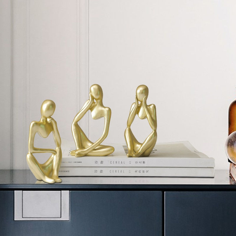 Miniatura: Abstract Thinker Statue Resin Sculpture Miniature Figurines Thinker Character E