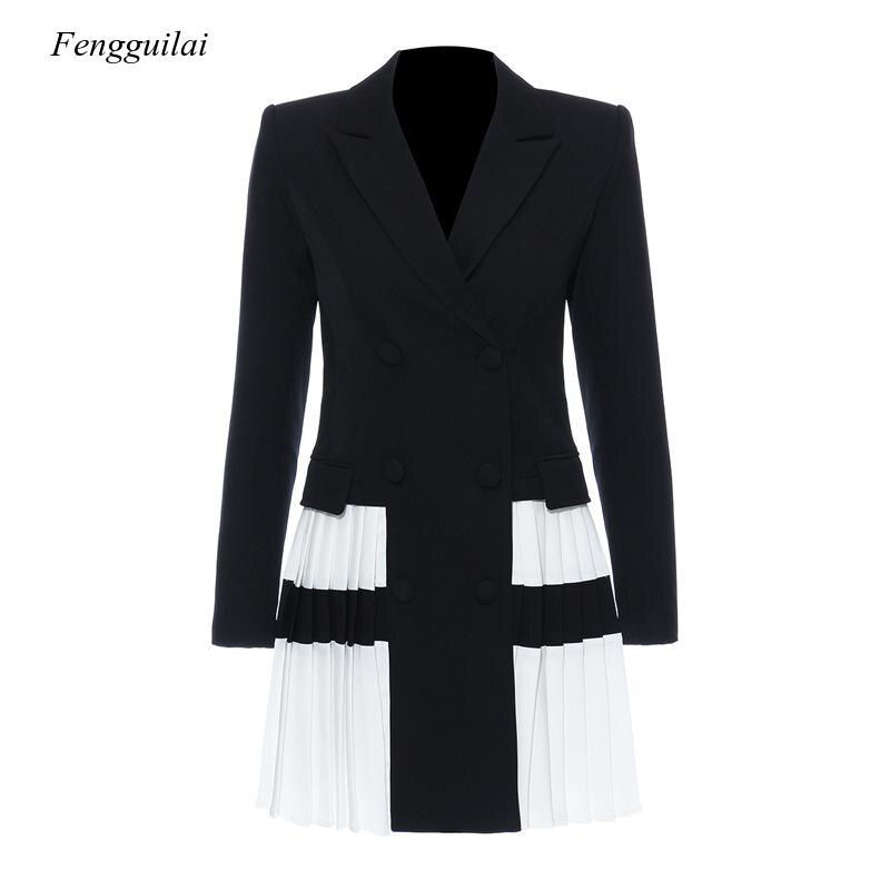 Thumbnail: Fashion Black Suit Coat Women's New Design In Spring 2021 Elegant Double Breast