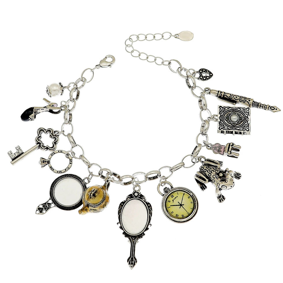Thumbnail: Vintage Bracelet Catholic Religious Church Medals Saints PRAY FOR Cross Pendant