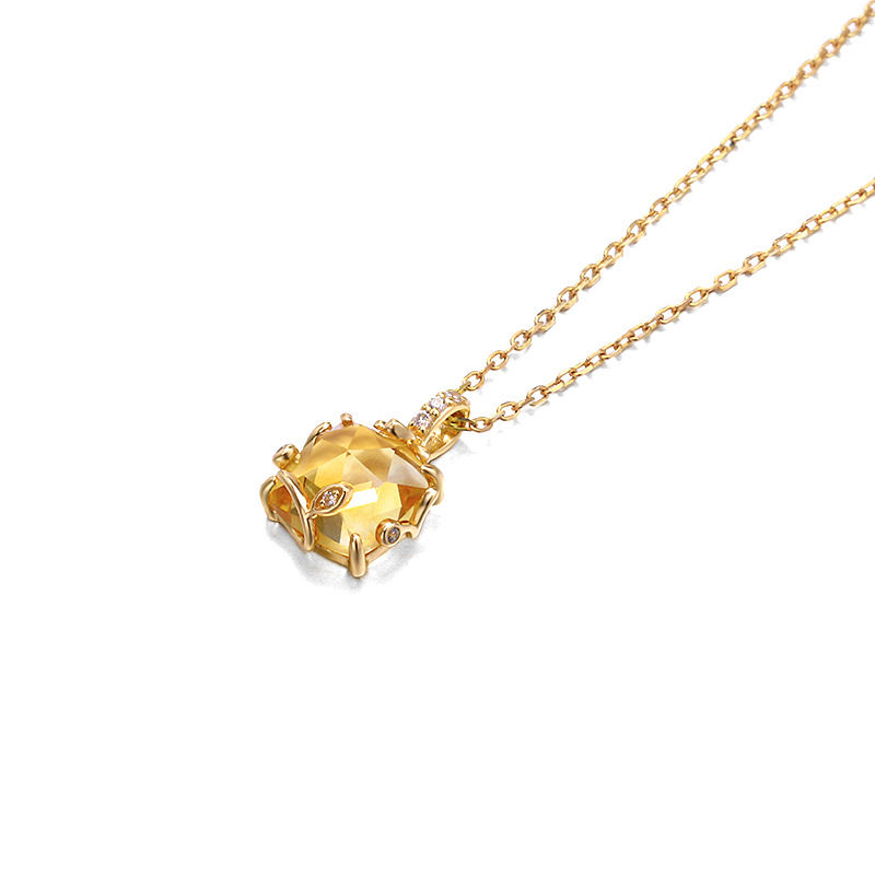 Thumbnail: Women's S925 Silver Crystal Leaf Necklace