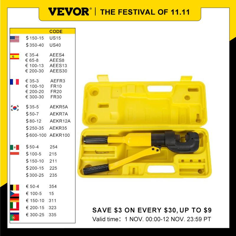 Thumbnail: VEVOR RC-22 Integral Hydraulic Rebar Cutter Clamp 13Ton Manuel Integral