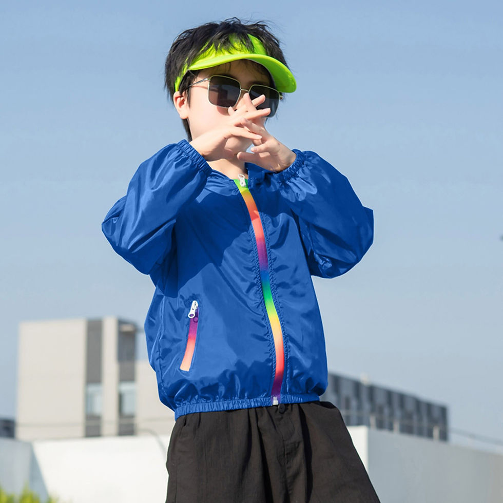 Thumbnail: Baby Boys Girls Sunscreen Jackets Soild Colour Hooded Toddler Outerwear Zipper
