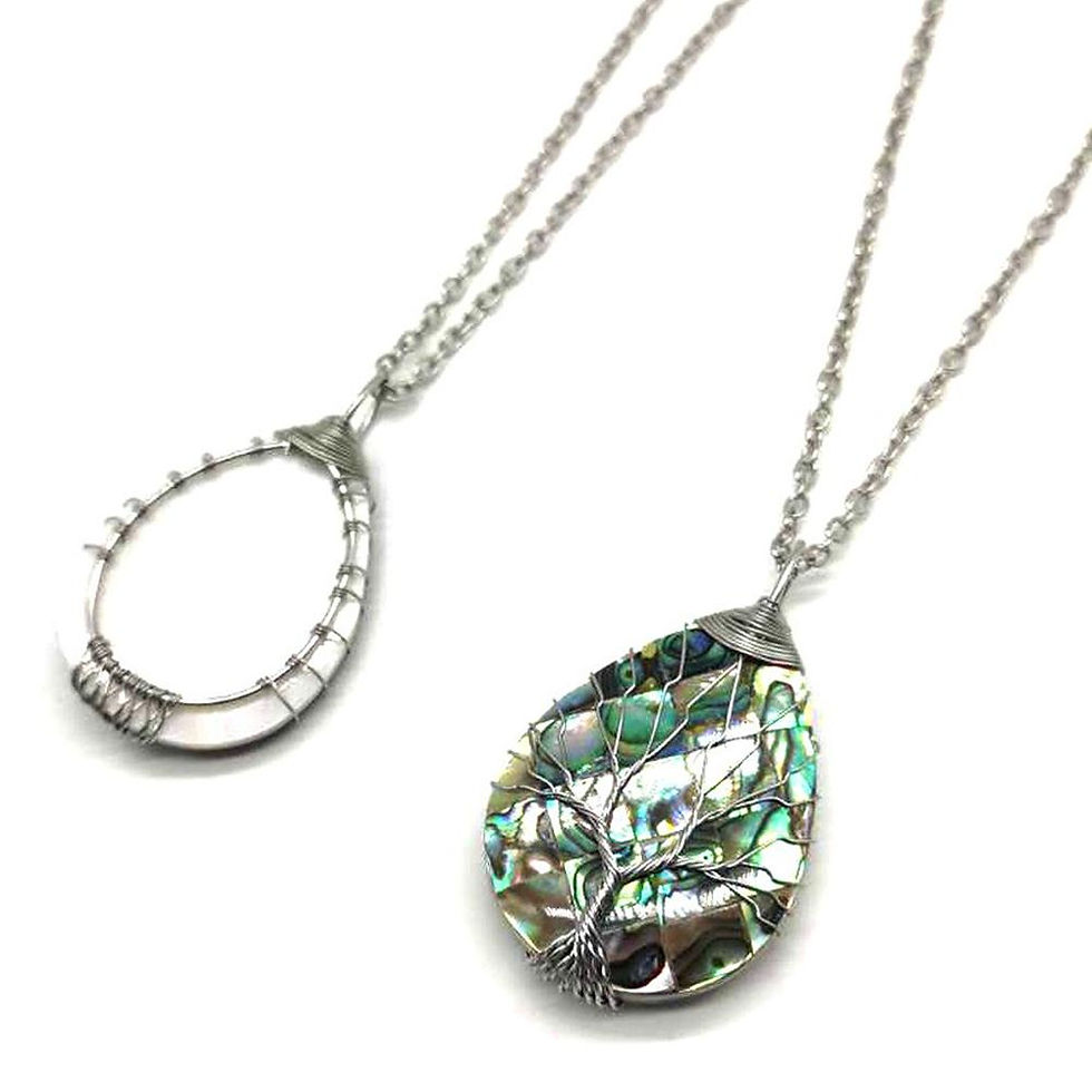 Thumbnail: Uloveido Vintage Tree of Life Pendant Water Teardrop-shaped Necklace Copper