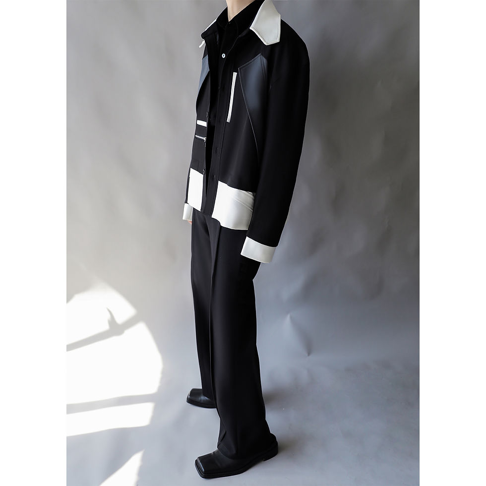 Thumbnail: Mens Loose-fitting Casual Color-blocking Workwear Jacket