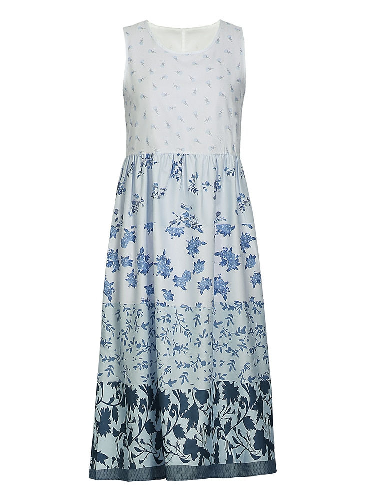 Thumbnail: Plus Size Casual Women Summer Midi Dress 5XL 2023 Large Size Floral Print Sleev