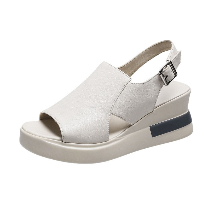 Thumbnail: Women's Platform Wedge Sandals, Ankle-Strap Buckle Large Size High Heel Sandals