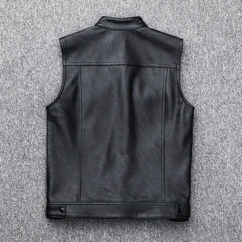 Miniatura: Fashion 100% Cowskin Sons Of Anarchy Leather Rock Punk Vest Cosplay Costume Bla