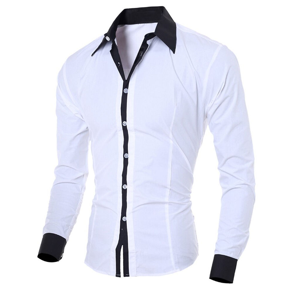 Thumbnail: Men's Fashion Business Shirts Personality Men's Casual Slim Long-sleeved Shirt