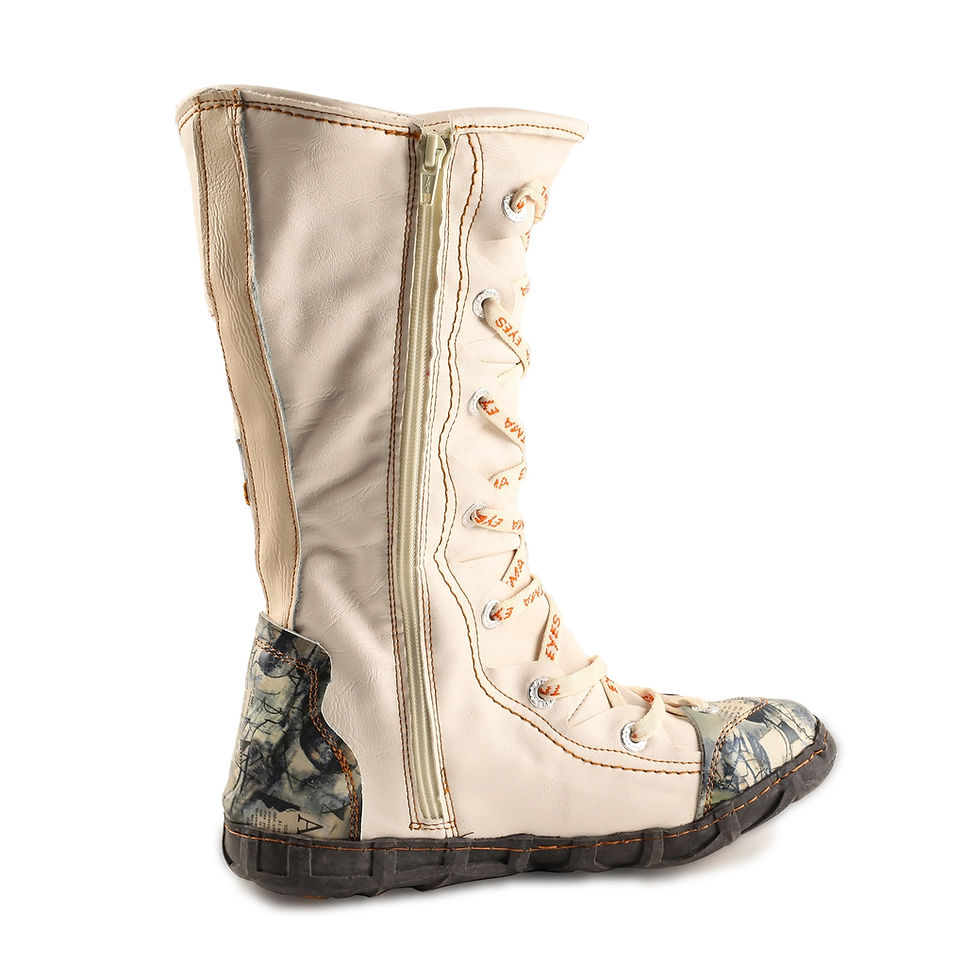Thumbnail: TMA EYES Winter Warmth Long Washed Contrast-Stitch Lace Side Zipper