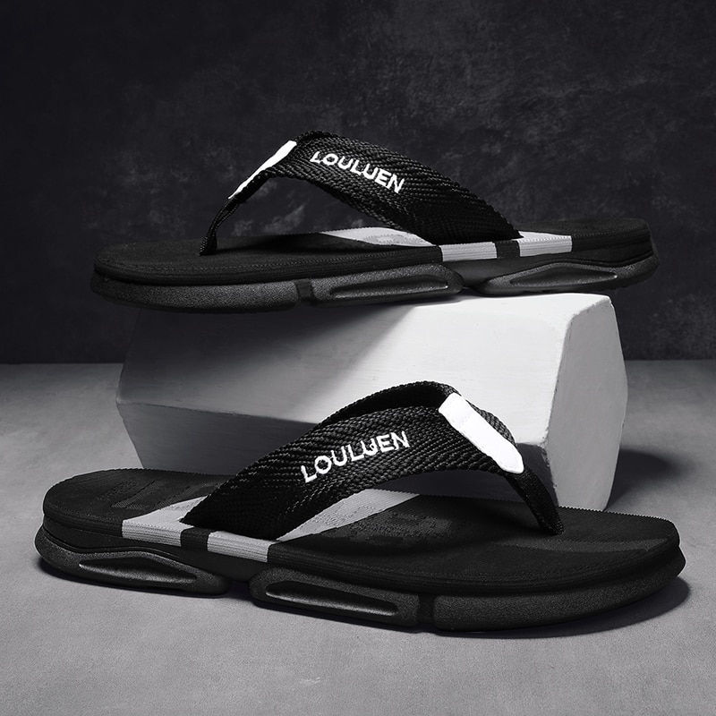 Thumbnail: High Quality Fashion Men Flip Flops Summer Beach Flip Flops Men Casual Breathab