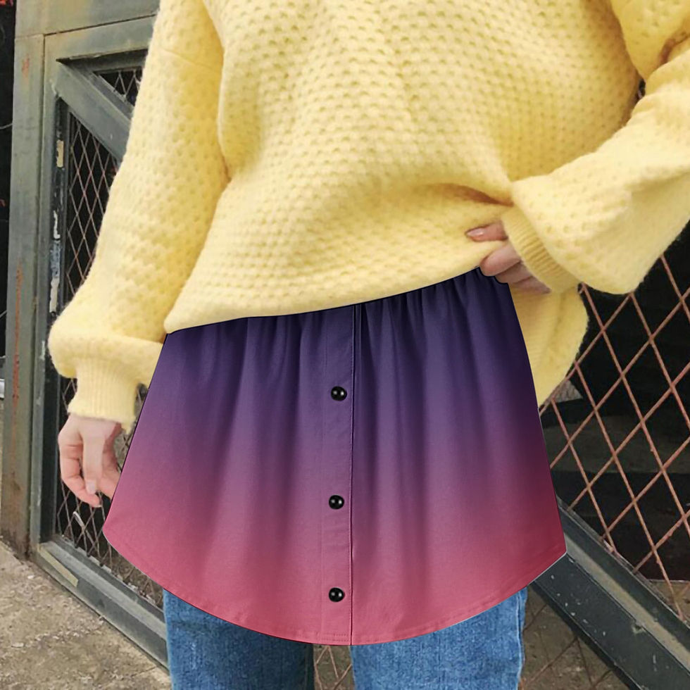 Thumbnail: Detachable Underskirt Women Fake Shirt Irregular Skirt Tail Blouse Hem Cotton E