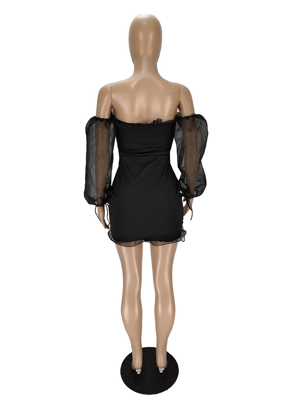 Thumbnail: Casual Women Dress Pleated Off Shoulder See Through Drawstring Streetwear