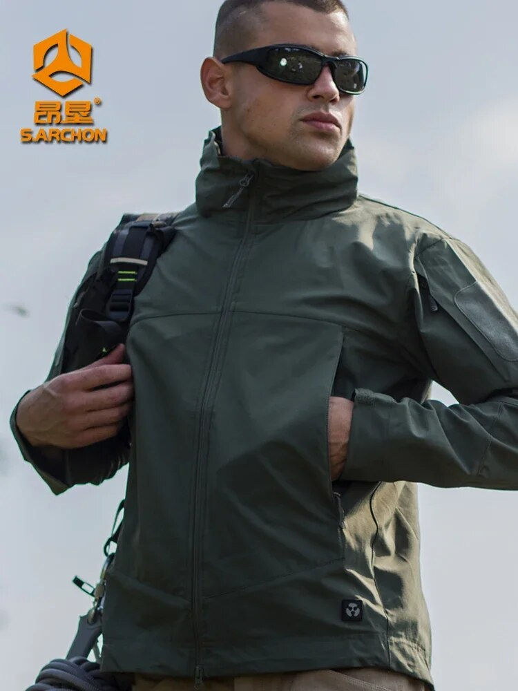 תמונה ממוזערת: Waterproof Soft Shell Tactical Jacket Men's Autumn Winter Warm Fleece Windbreak