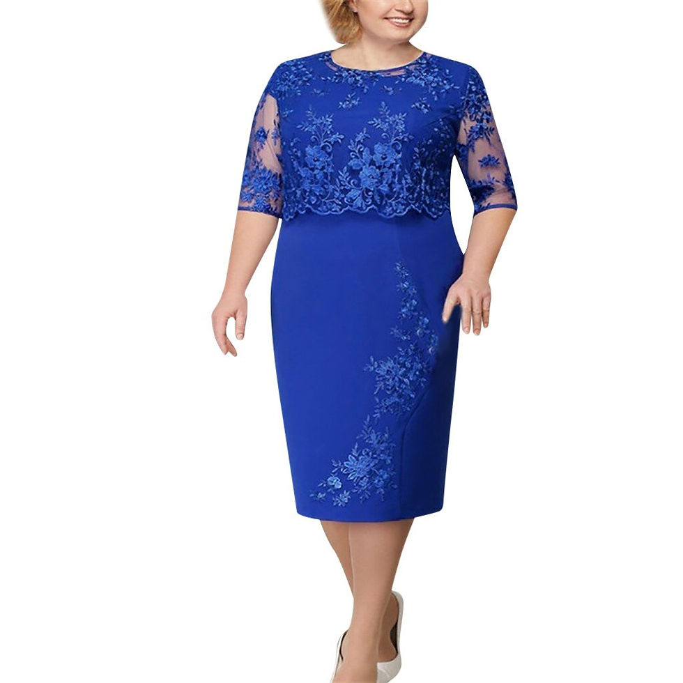 Thumbnail: 2021 Plus Size Women Summer Dress Womens Cocktail Evening Party Dresses Lace Sh
