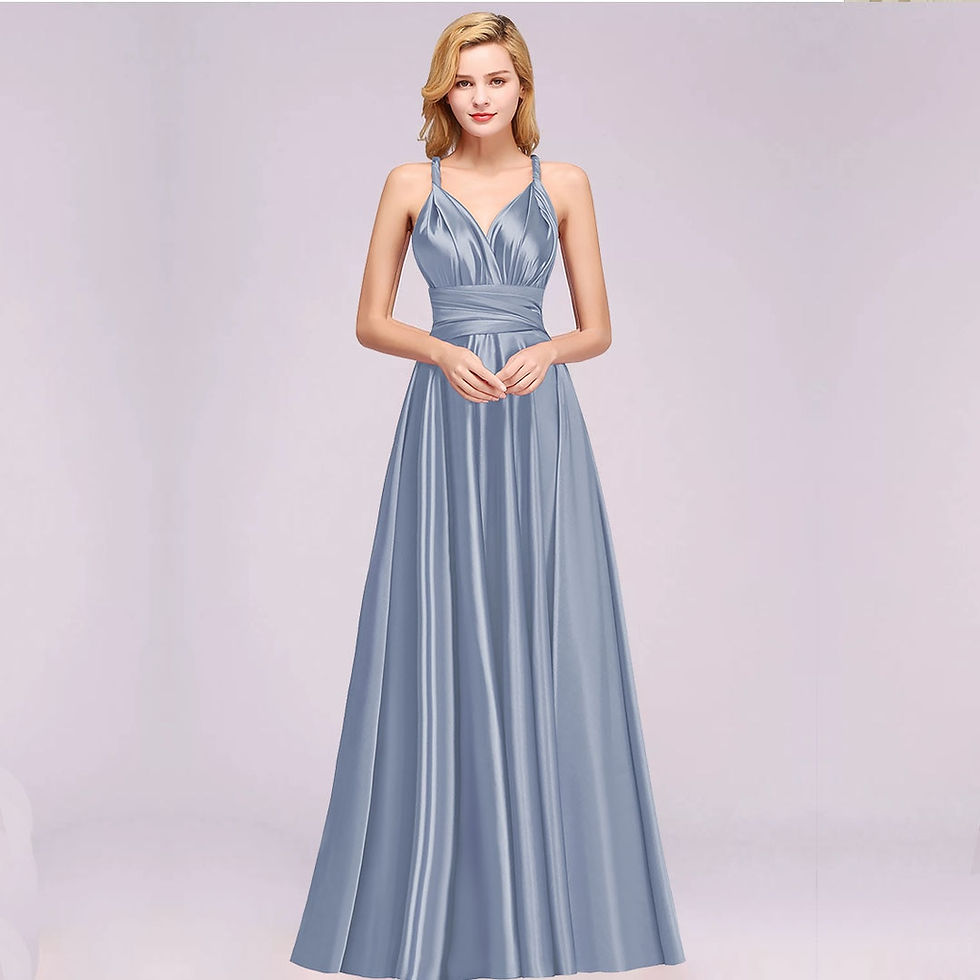 Thumbnail: BABYONLINE Sexy Bridesmaid Dress Infinity Style Convertible Halter V neckline G