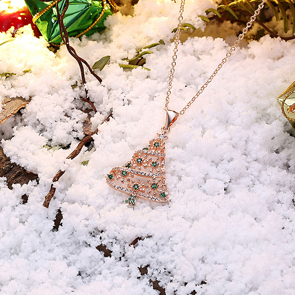 Thumbnail: Christmas Tree Necklace For Women Diamond Inlaid Clavicle Chain Ornament