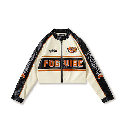 Thumbnail: Short PU Leather Motorcycle Suit Women's Jacket Racing Suit Coat