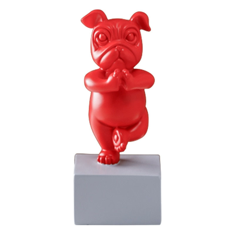 Thumbnail: Lovely Yoga French Bulldog Statue Resin Figurines Nordic Creative Cartoon