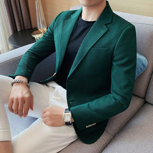 Thumbnail: 2022 Casual Suit Jackets Blazer for Men Wedding Slim Fit Outwear Oversized