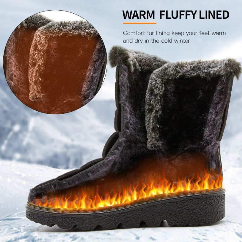 Thumbnail: Waterproof Winter for 2023 New Faux Fur Long Platform Snow Warm Cotton Couples
