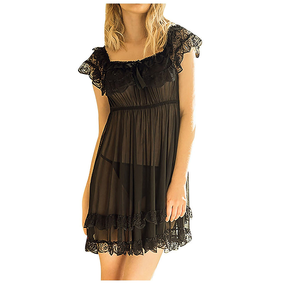 Thumbnail: Plus Size Women's Nightgown See Through Lace Night Dress Sexy Lingerie Slash
