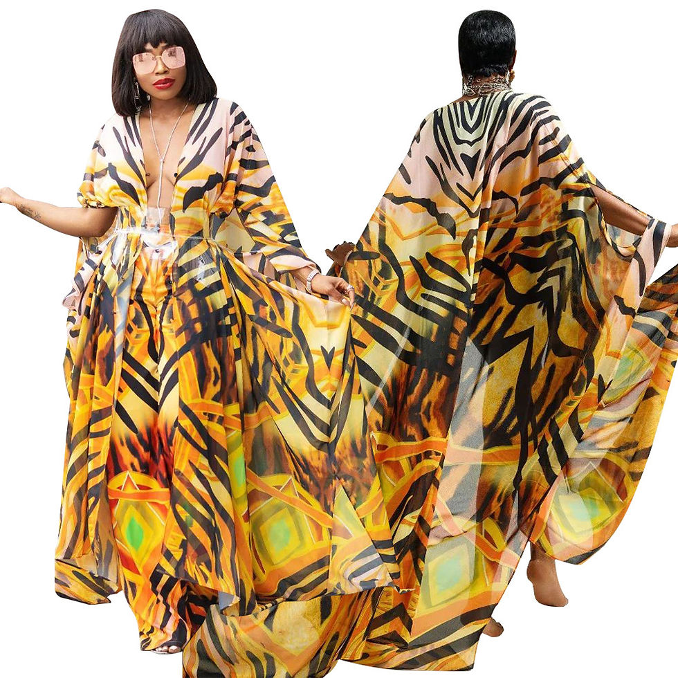 Miniatúra: Women's V-neck Casual Printed Jacket With Perspective Chiffon Shirt