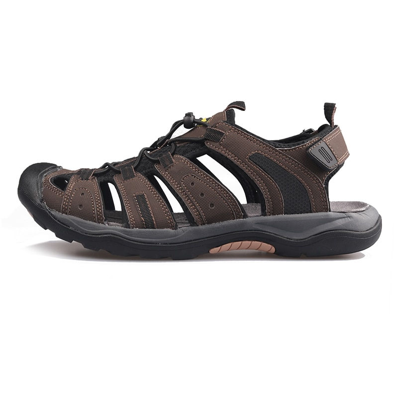 GRITION Men Sandals Summer Casual Beach Flat Shoes Non-Slip Hiking