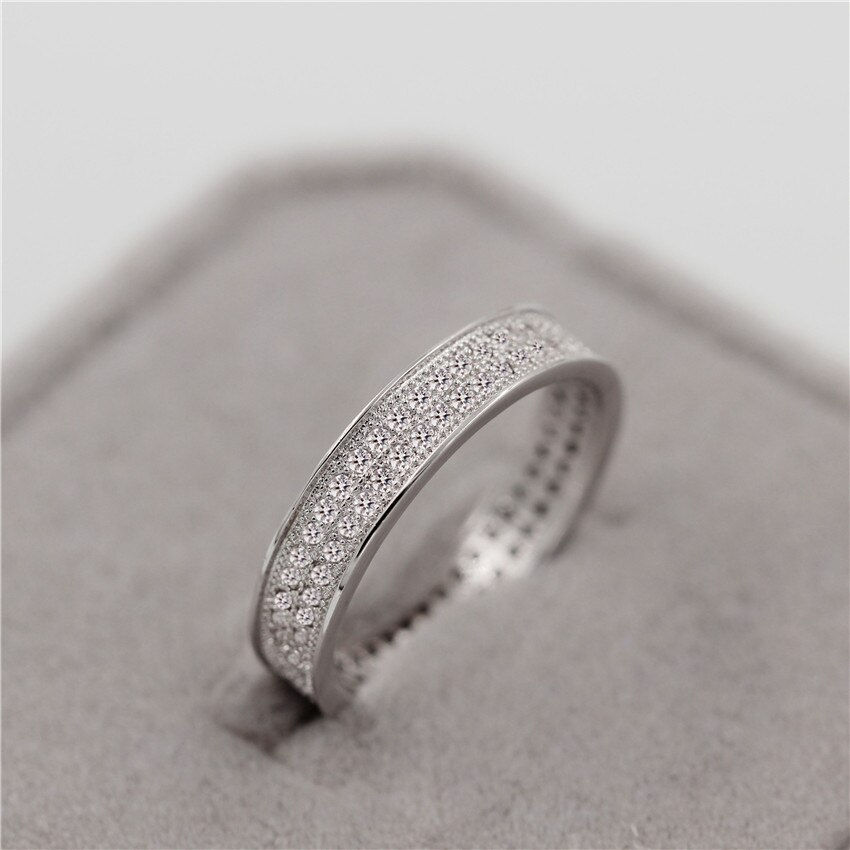 Thumbnail: US STOCK Silver Wedding Rings for Women Cubic Zirconia Engagement Ring