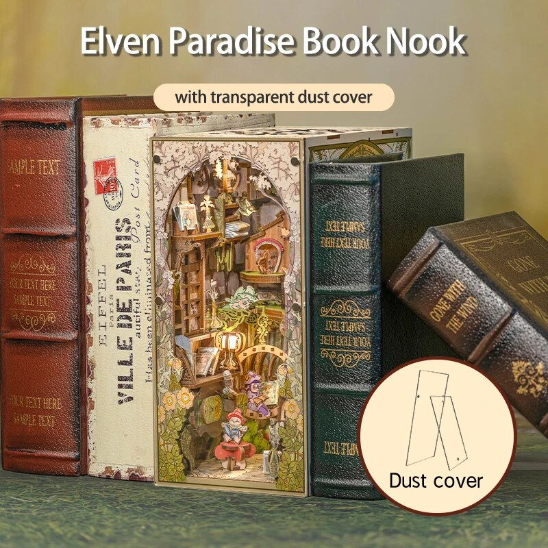 Thumbnail: CUTEBEE Book Nook Kit DIY Wooden Doll House with Touch Light Furniture Magic Ph
