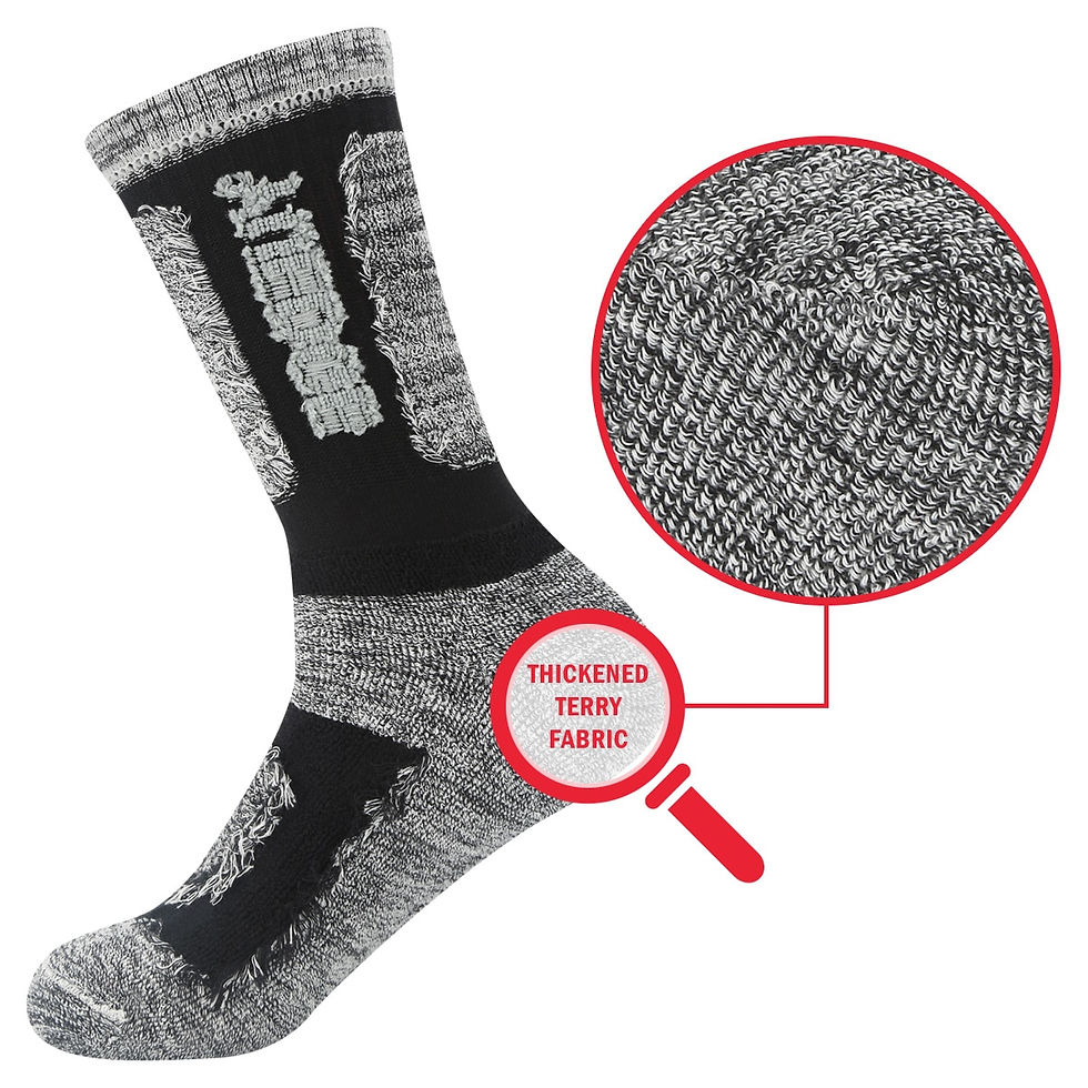 Thumbnail: YUEDGE Mens Moisture Wicking Cushioned Thick Sports Athletic Crew Socks Mid Cal