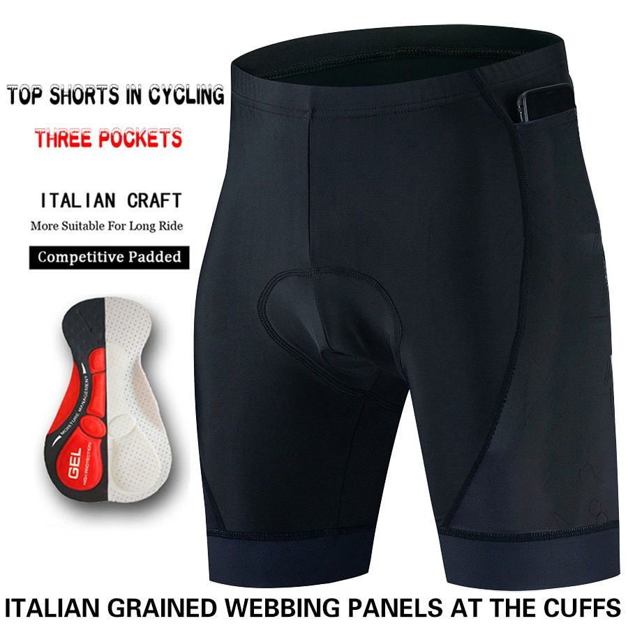 Thumbnail: Three pocket Cycling Shorts Bike Tights Triathlon 5D Gel Padded Pro Lycra Bicyc