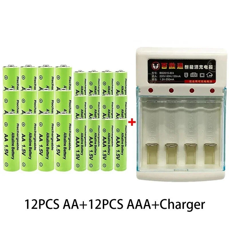 Free Shipping 1.5V Rechargeable Battery AAA 9800 Mah+AA 8800 Mah with Alkaline