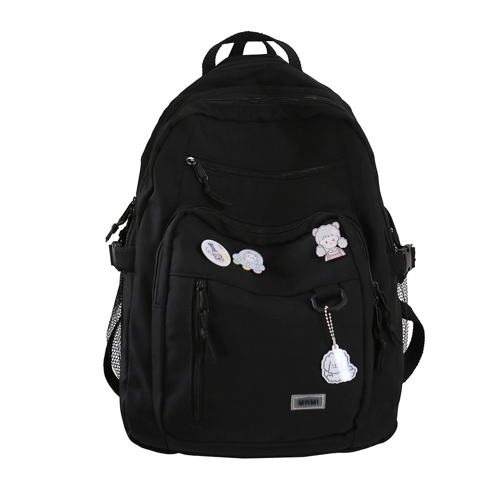 Thumbnail: Fashion Big Student Backpack NEW Badge Rucksack Girls School Bag High Capacity