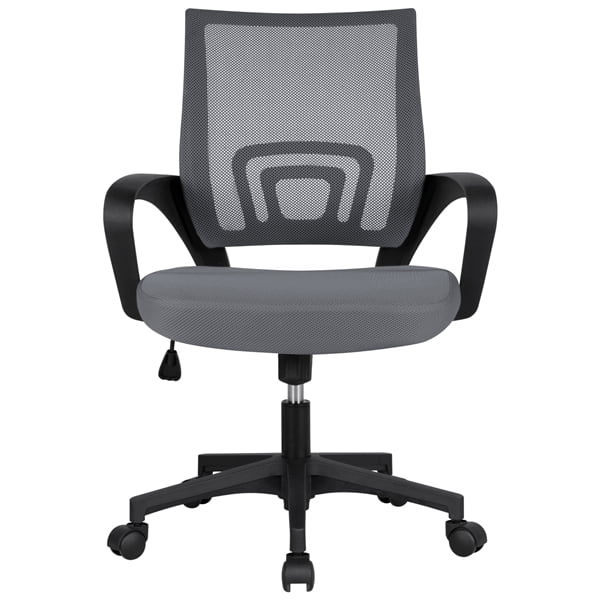 Thumbnail: Smile Mart Adjustable Mid Back Mesh Swivel Office Chair with Armrests, Black of