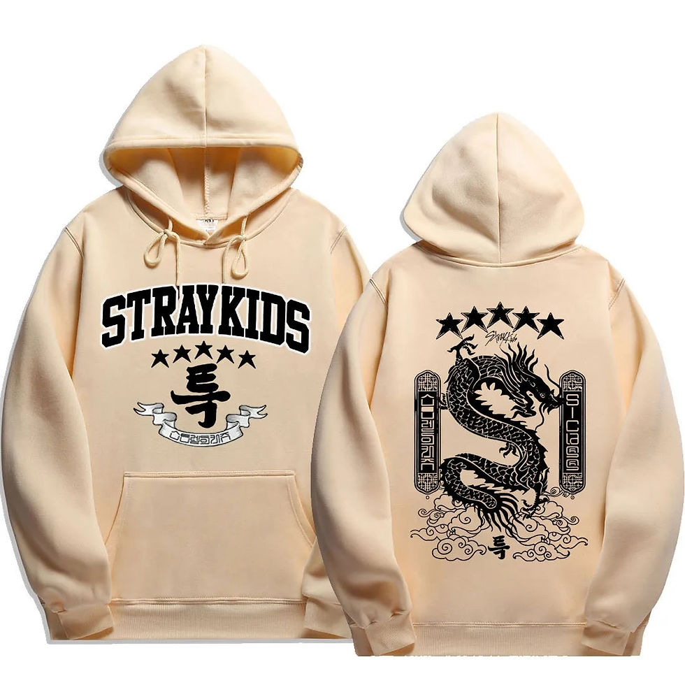 Миниатюра: Stray Kids Men's And Women's Plus Size Hooded Sweatshirt, Five-star Dragon Patt