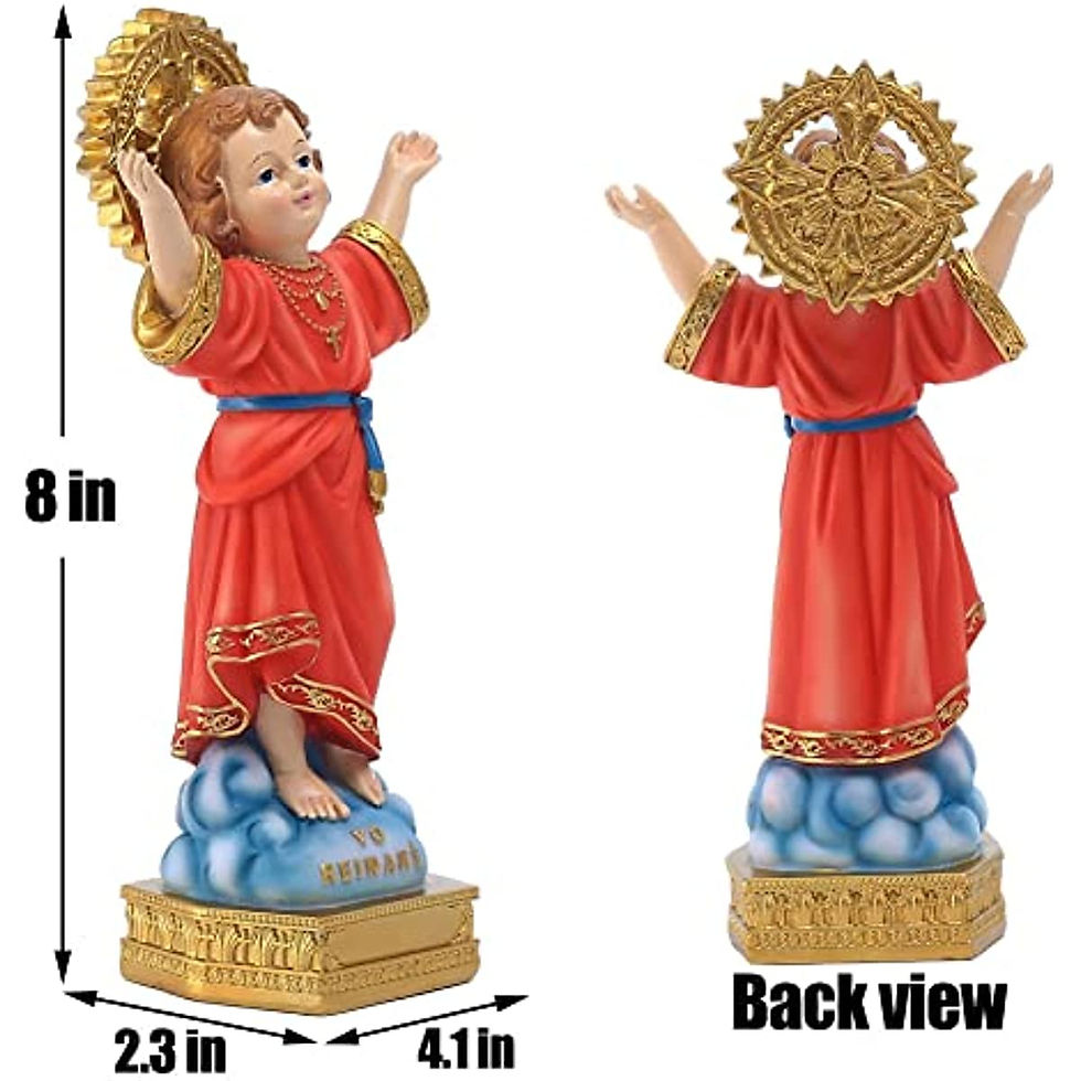 Μικρογραφία: 8" H Divino Nino Statue, Resin Full-color Religion Gift With Open Arms Divine