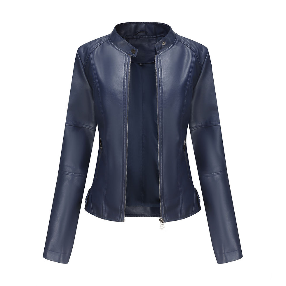 Thumbnail: Thin Large Size Leather Clothing With Stand Collar Slim-fit Jacket