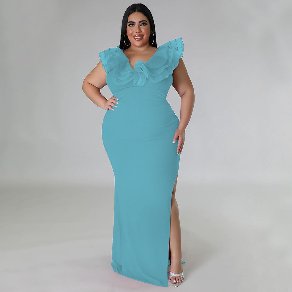 Thumbnail: Perl Plus Size Petal Hip Maxi Dress for Women Pleated Regular Fit Long Dress Ch