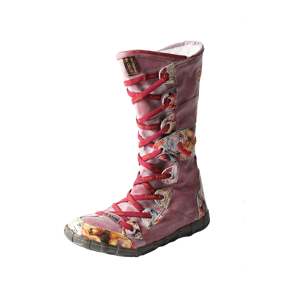 Thumbnail: TMA EYES Winter Warmth Long Washed Contrast-Stitch Lace Side Zipper
